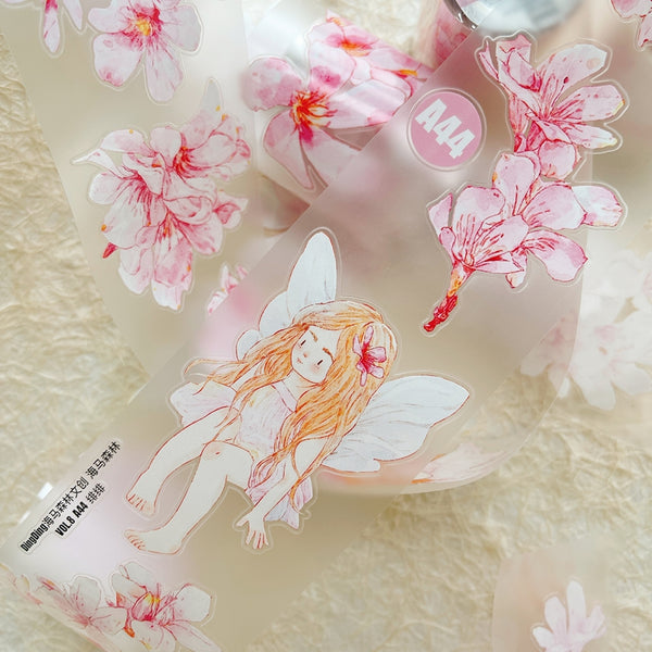 Whole Roll 6cm*5m Little fairy Die Cutting Washi/PET/Fog PET Tape