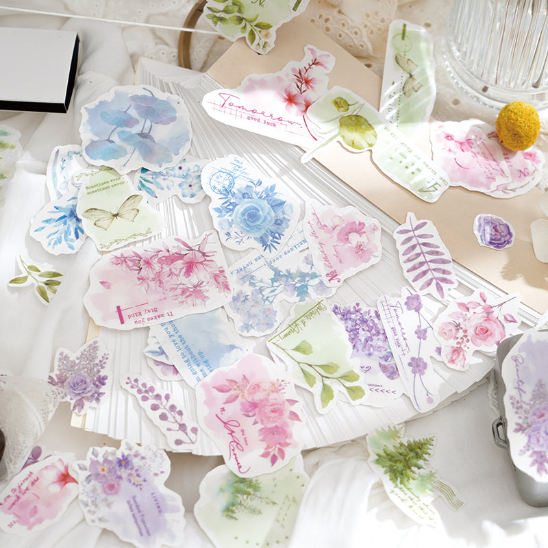 2PCS Floating spring painted flower series transfer sticker – LBLYXIR