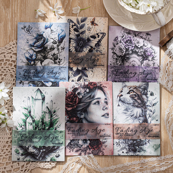 20PCS Faded age series material paper