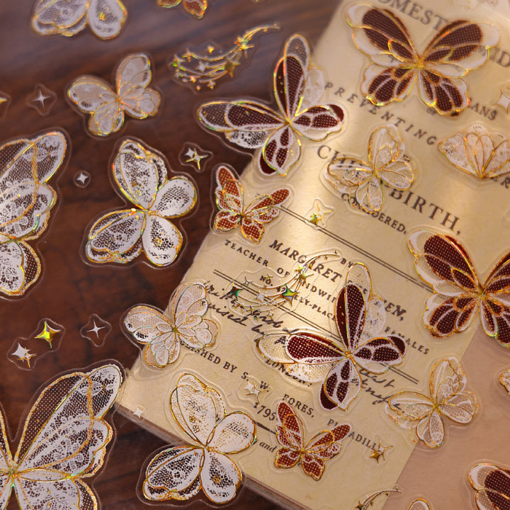Whole Roll 4.5cm*6m Butterfly wings Die Cutting Flash PET/Shell Light ...