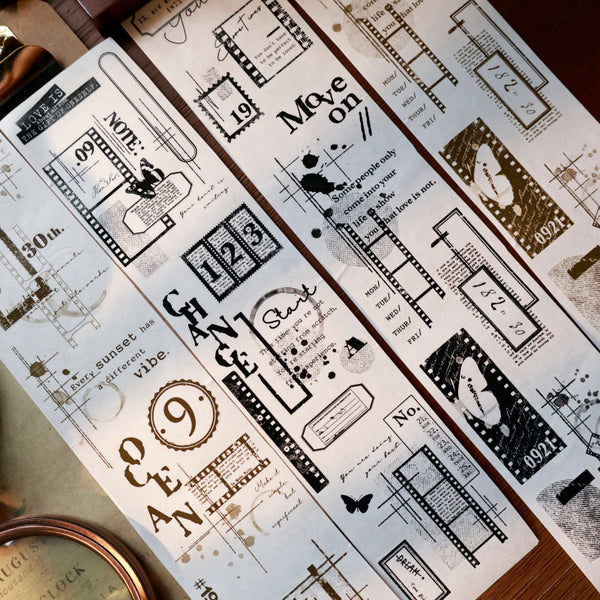 Whole Roll 5.5cm*6m Old Days Collection Die Cutting Washi/PET Tape