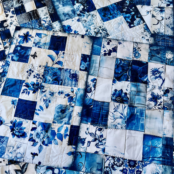 10PCS Blue garden patchwork background paper