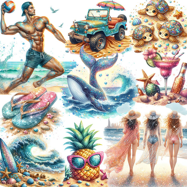 12PCS Seaside holiday sticker