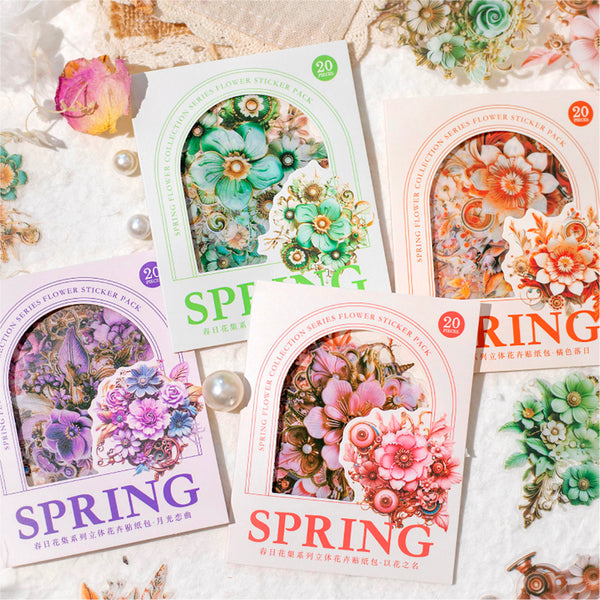 20PCS Spring flower collection series sticker