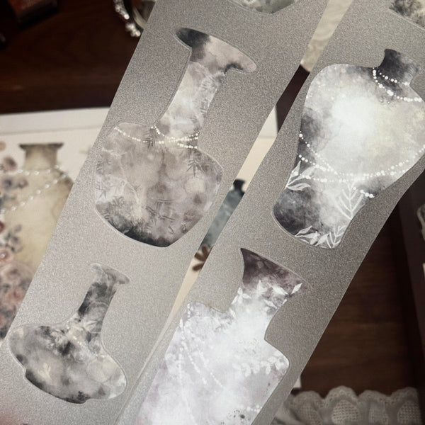 6cm*100cm Retro celadon Die Cutting Washi/Flash PET Tape