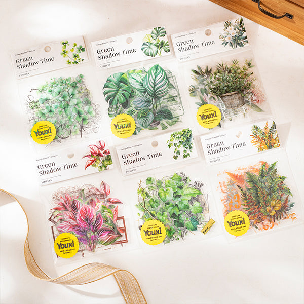 15PCS Green Shadow Time Series sticker