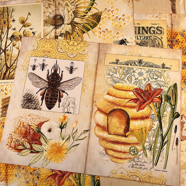 10PCS Field bee background paper