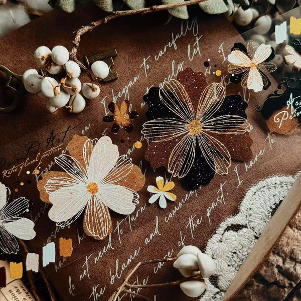 Whole Roll 5cm*5m Fallen colorful flowers PET Tape