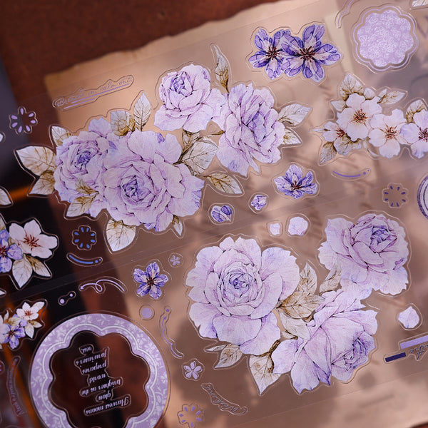 5.5cm*150cm Poem of Roses Die Cutting Washi/PET/Shell Light PET Tape