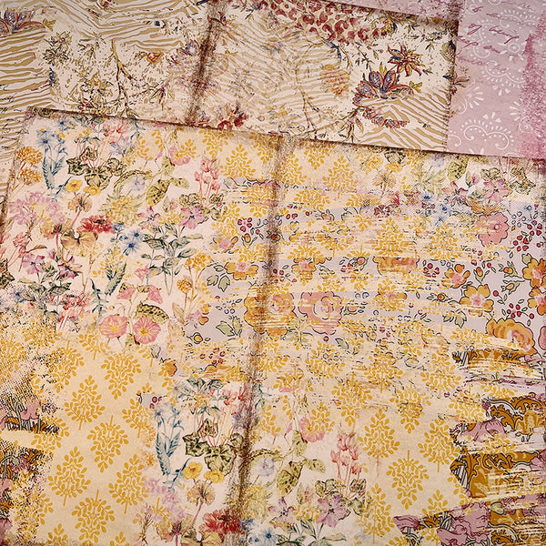 6PCS Baroque yellow pink pattern background paper