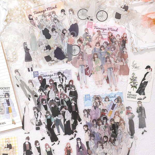30PCS 소녀의 심장 시리즈 스티커