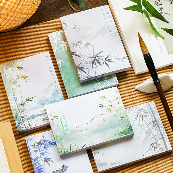 80PCS Listen to bamboo series note paper