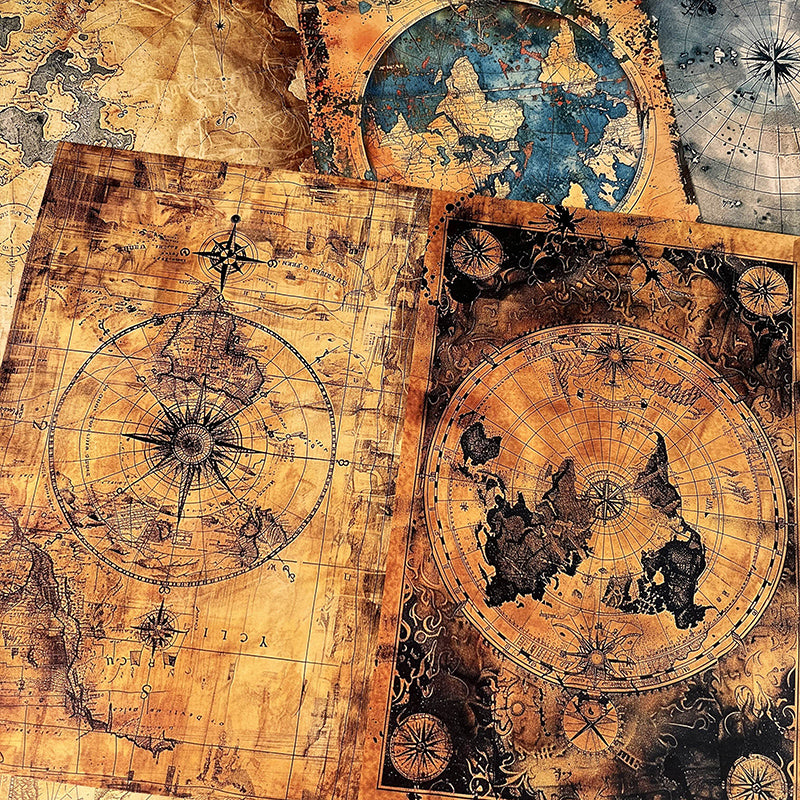 10PCS Yellow Treasure map background paper – LBLYXIR