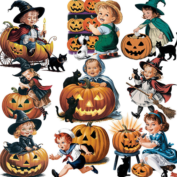 12PCS Halloween retro kids sticker