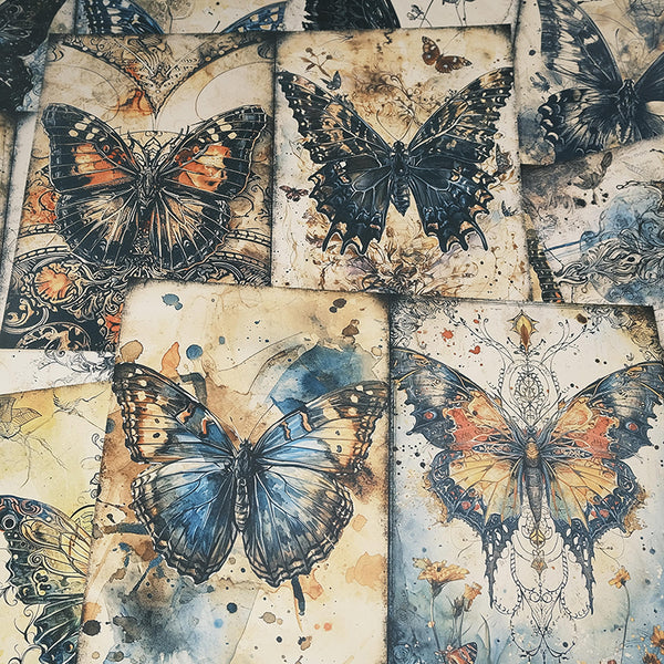 10PCS Vintage Mystery Butterfly background paper