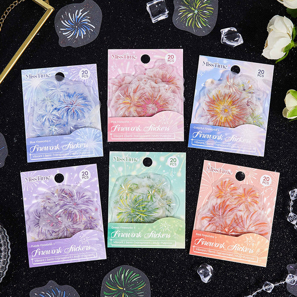 20PCS Firework flash sand series sticker