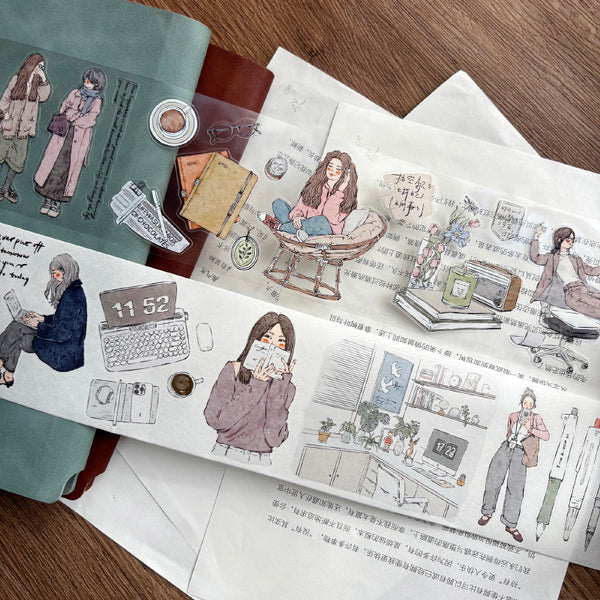 7cm*100cm Finish work Die Cutting Washi/PET/Fog PET Tape