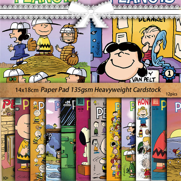 12PCS Retro peanuts material paper