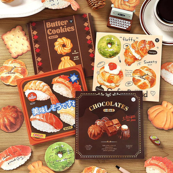 120PCS Box of delicious series note paper