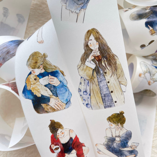 Whole Roll 5cm*10m Drink moment Die Cutting Washi/PET/Fog PET Tape