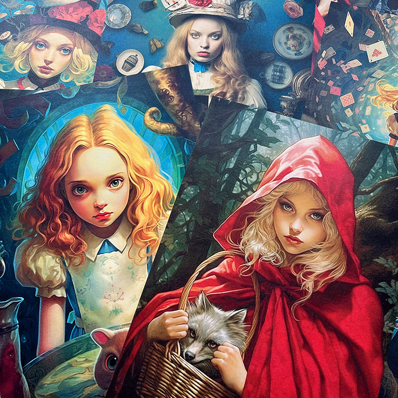 24PCS Little Red Riding Hood background paper – LBLYXIR