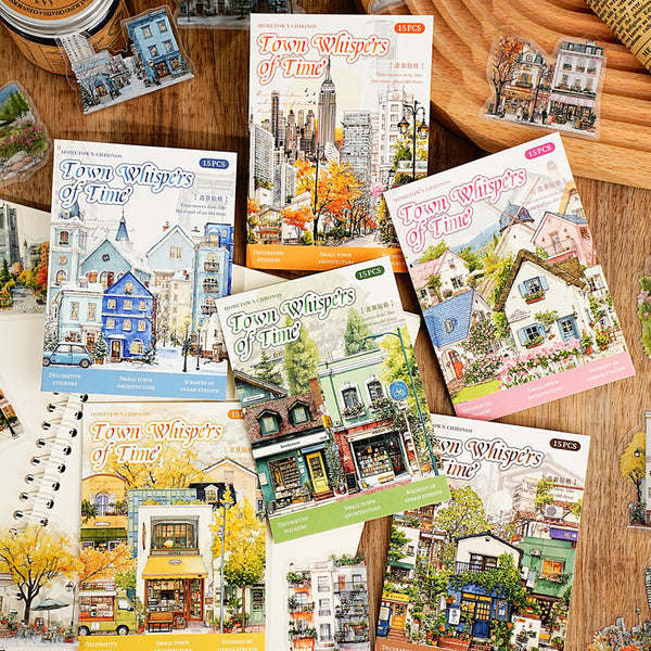 15PCS Town Time Series sticker
