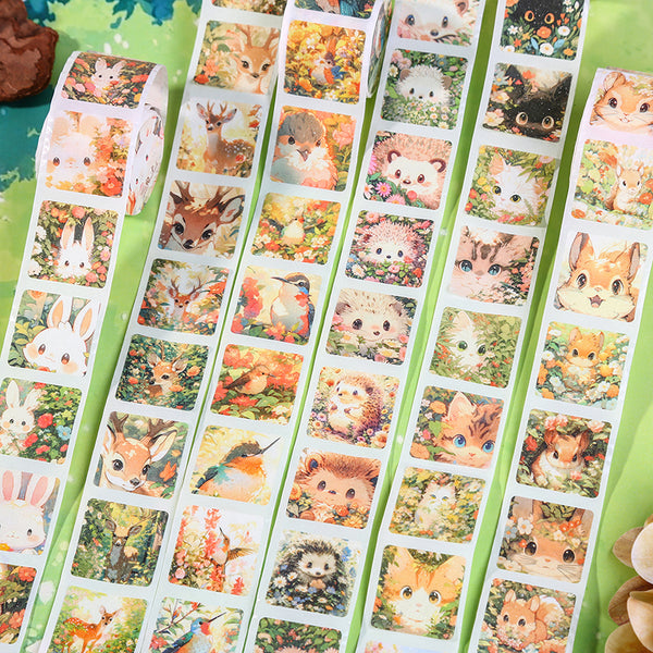 Flower small animal series Flash Washi Tape