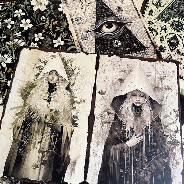 20PCS Dark Gothic Wizard background paper