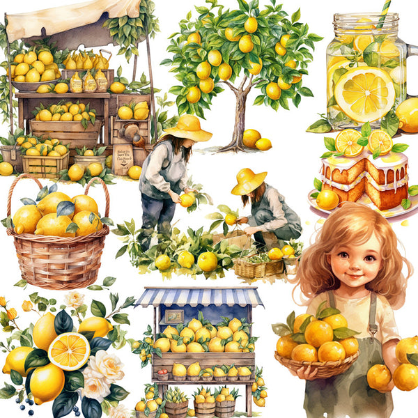 12PCS Lemon cake sticker