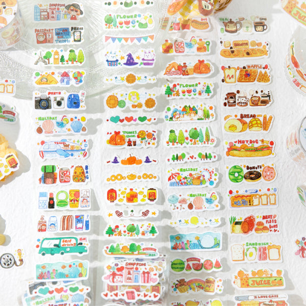 Life Notes Series Die Cutting Flash Sand Self-adhesive Tape