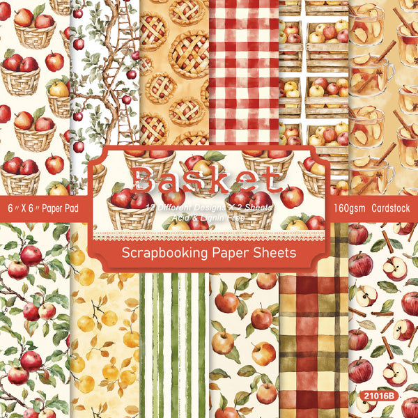 24PCS Basket background paper