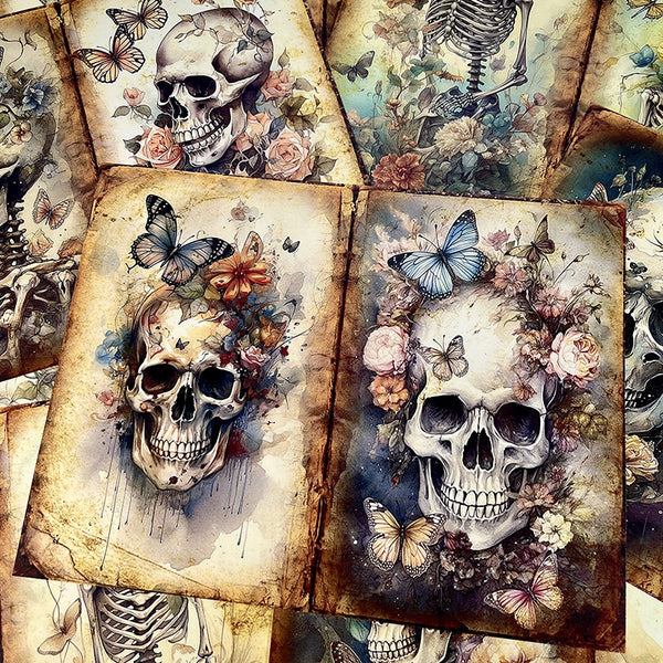 10PCS Dark Skull background paper