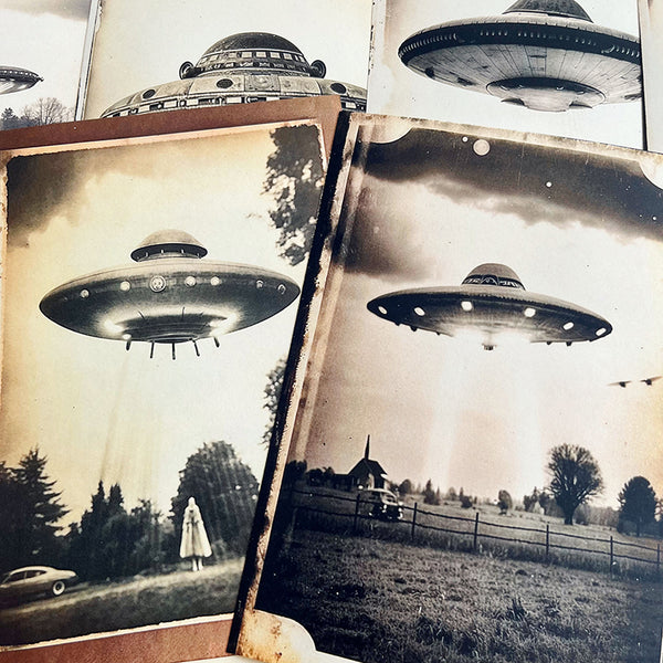 24PCS Alien UFO background paper