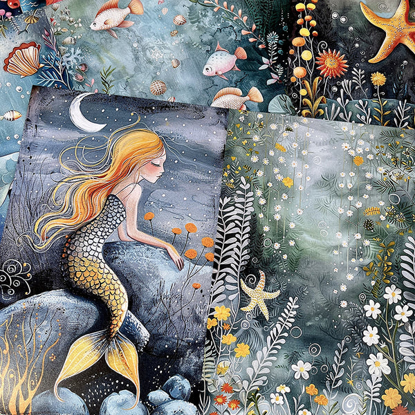 10PCS Sea mermaid background paper