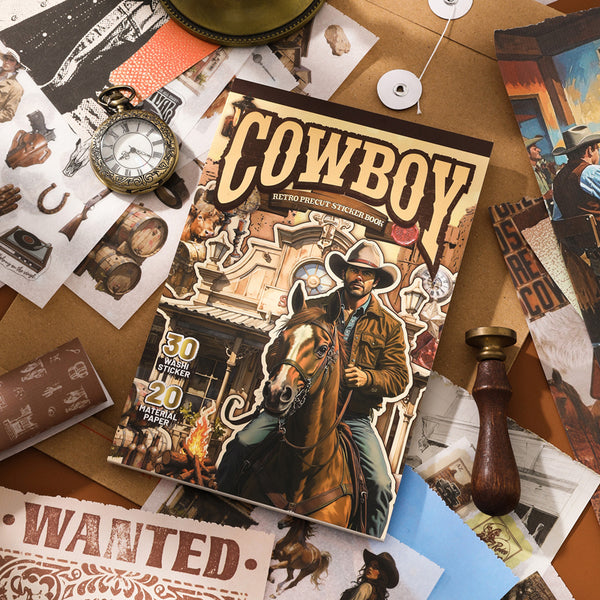 50PCS Western Cowboy Series sticker book