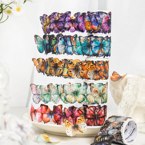 El yapımı kelebek serisi washi bant