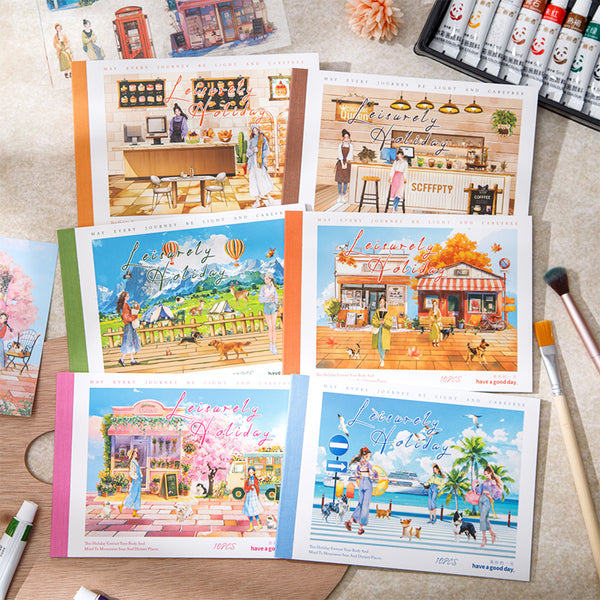 10PCS Leisure Holiday Series sticker book