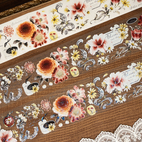 Whole Roll 5.8cm*5m Spring field mist Washi/PET/Shell Light PET Tape