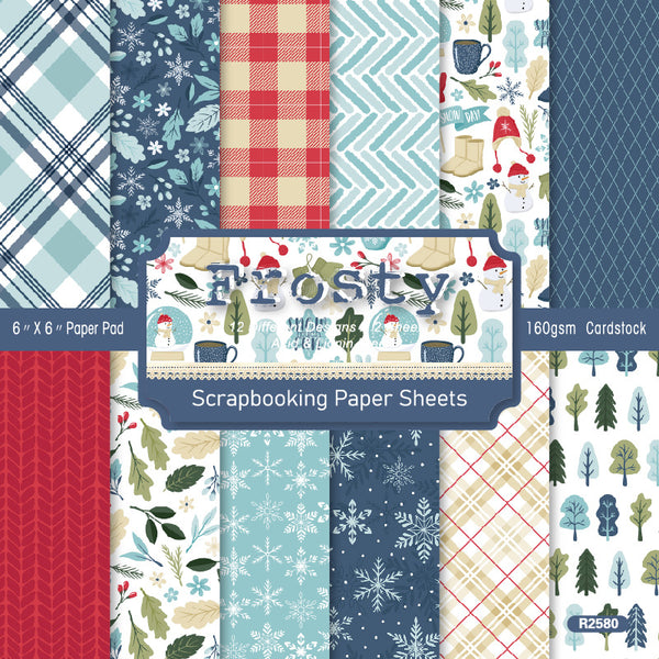 24PCS Frosty background paper