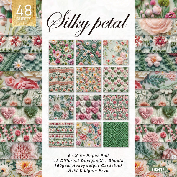 48PCS Silky petal background paper