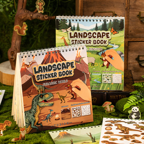 24PCS Animal World Series sticker book