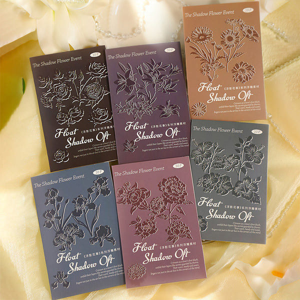 10PCS Floating Shadow Flower Affairs Series material paper