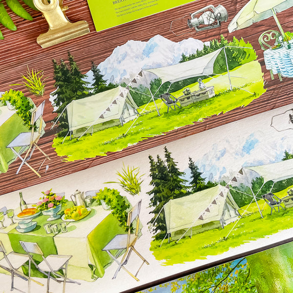 7cm*170cm Spring mountains Washi/PET Tape