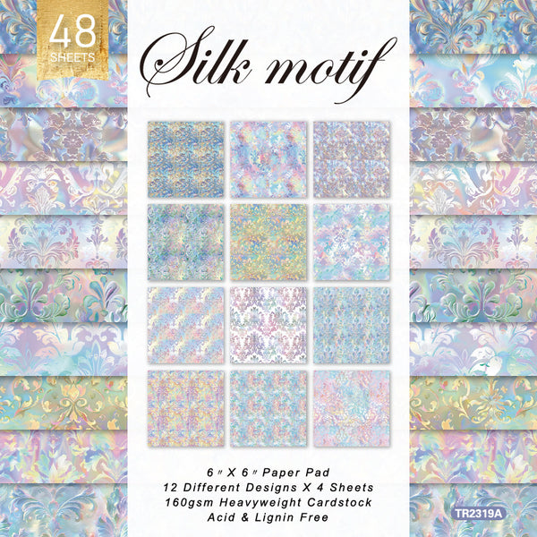 48PCS Silk motif background paper