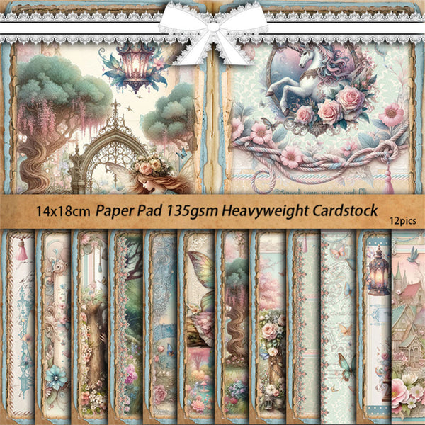 12PCS The Kingdom of Elves material paper