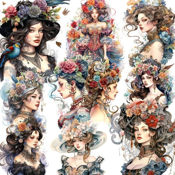 20PCS Vintage lady sticker