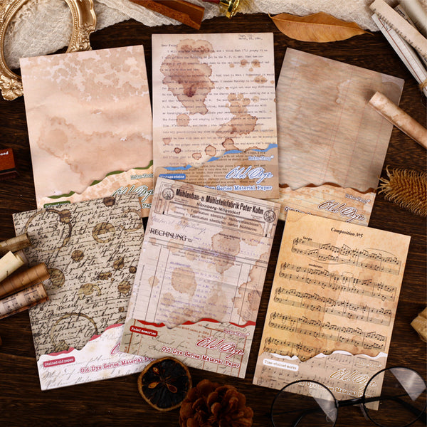 20PCS Old Dye Series material paper