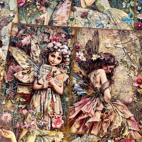 10PCS Mori flower fairy background paper