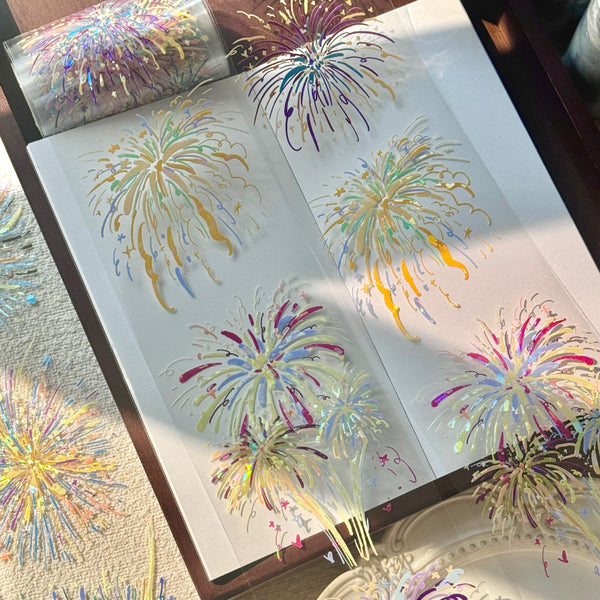 9cm*200cm Set off bunch of fireworks Washi/PET/Shell Light PET Tape