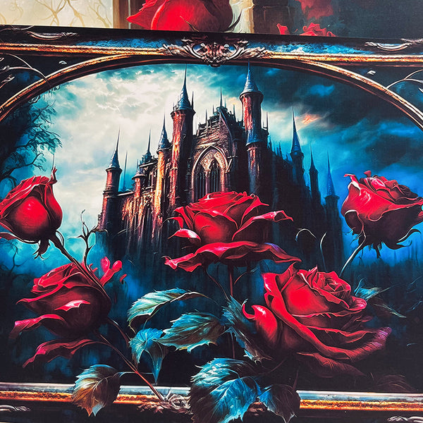 10PCS Medieval Gothic red rose background paper